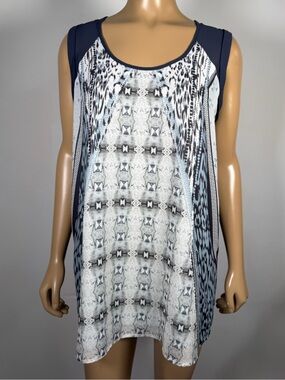 CAbi Women’s Size Medium Sleeveless Melange Snakeskin Mixed Pattern Style #254